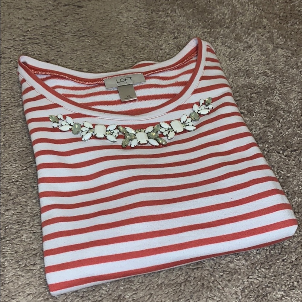 LOFT Embellished Neck Sweater